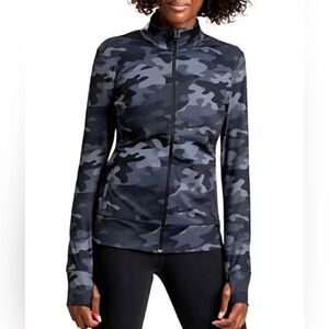 Lole Womens Size Medium Army Print Camo Athletic Workout Zip Jacket